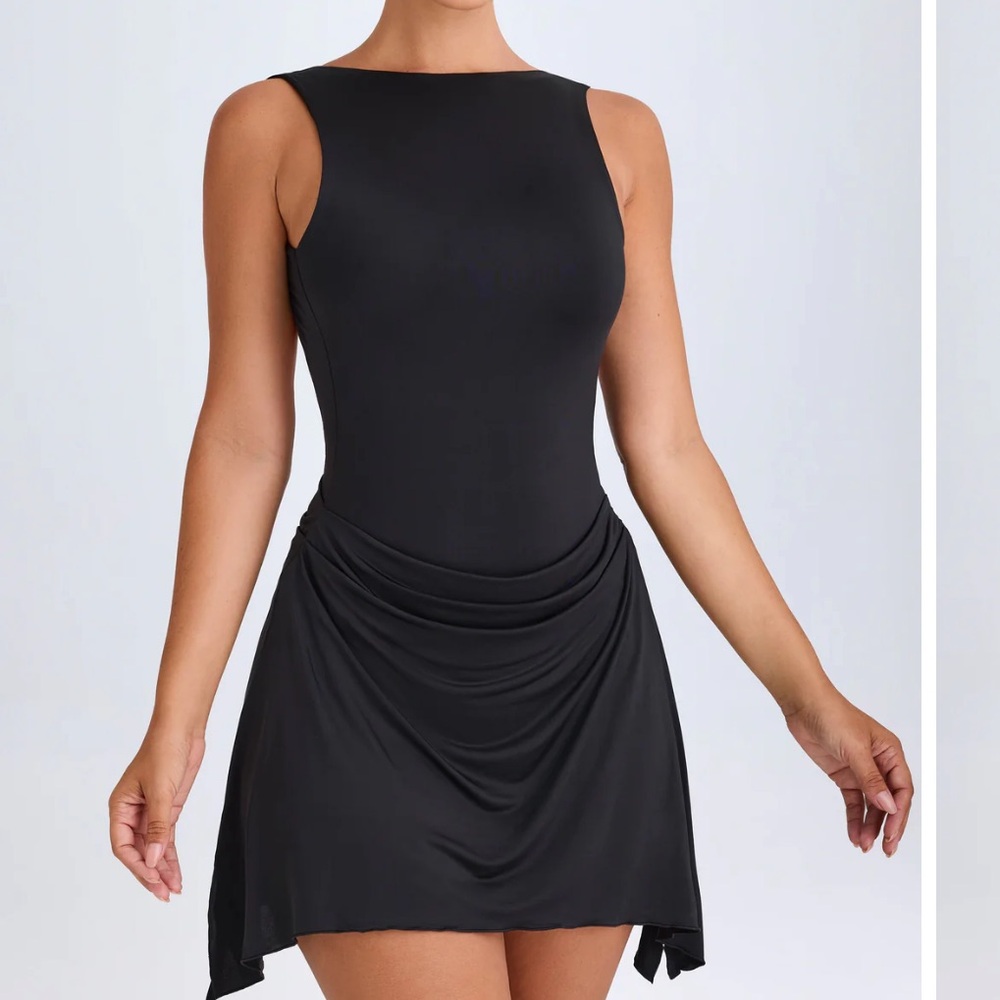 Oh Polly Black Bodysuit Sleeveless Dress